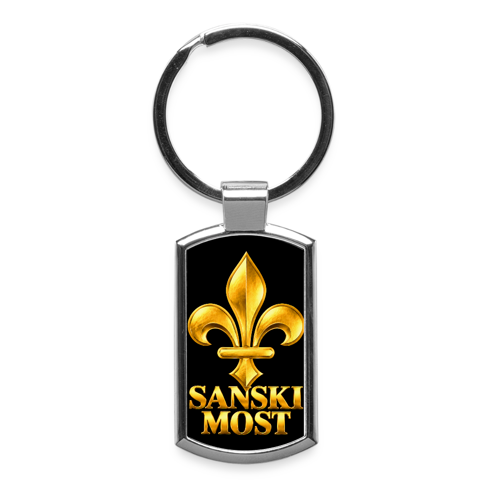 SANSKI MOST Schlüsselanhänger mit goldener Lilie - Lightsilver