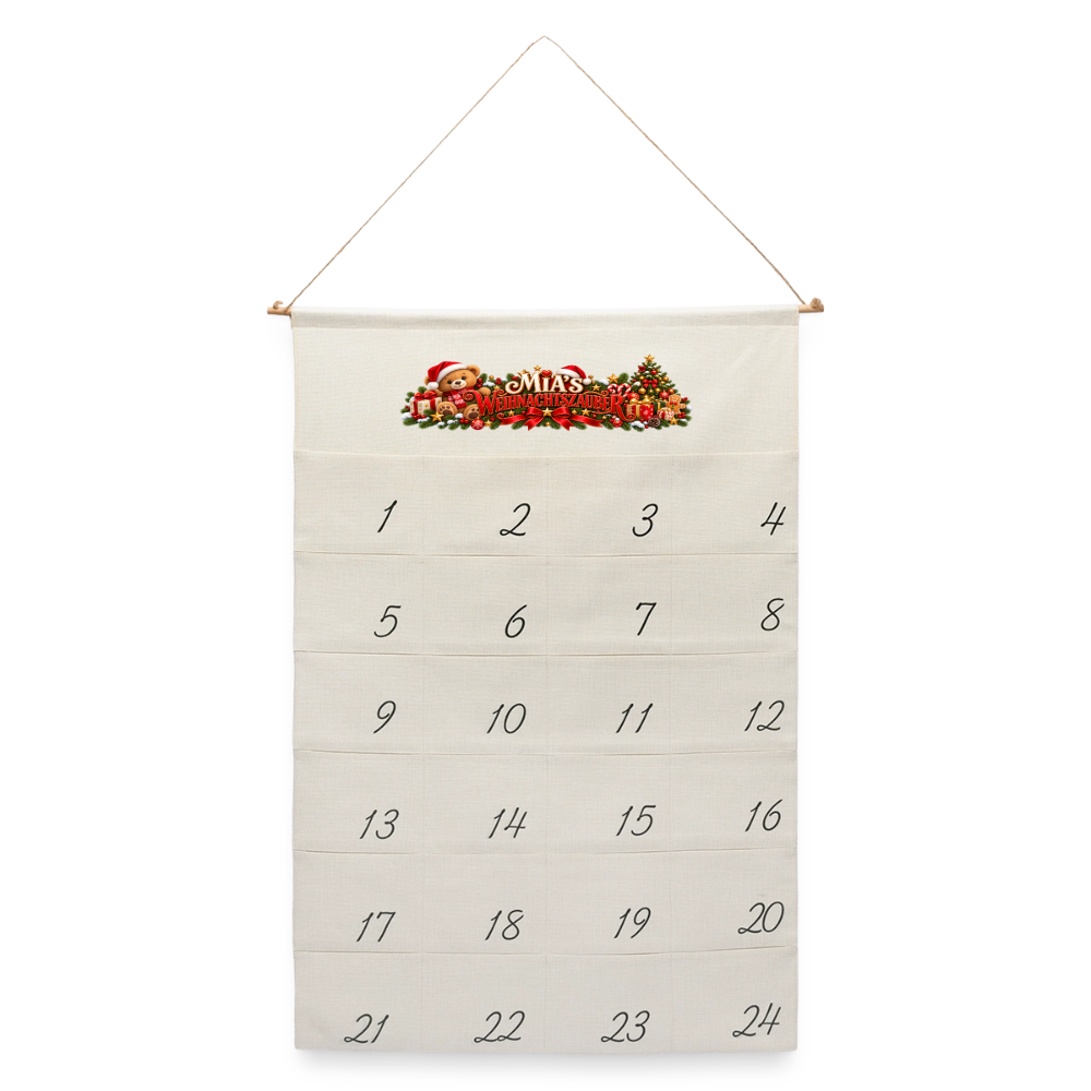 Leinen Adventskalender - Naturweiß