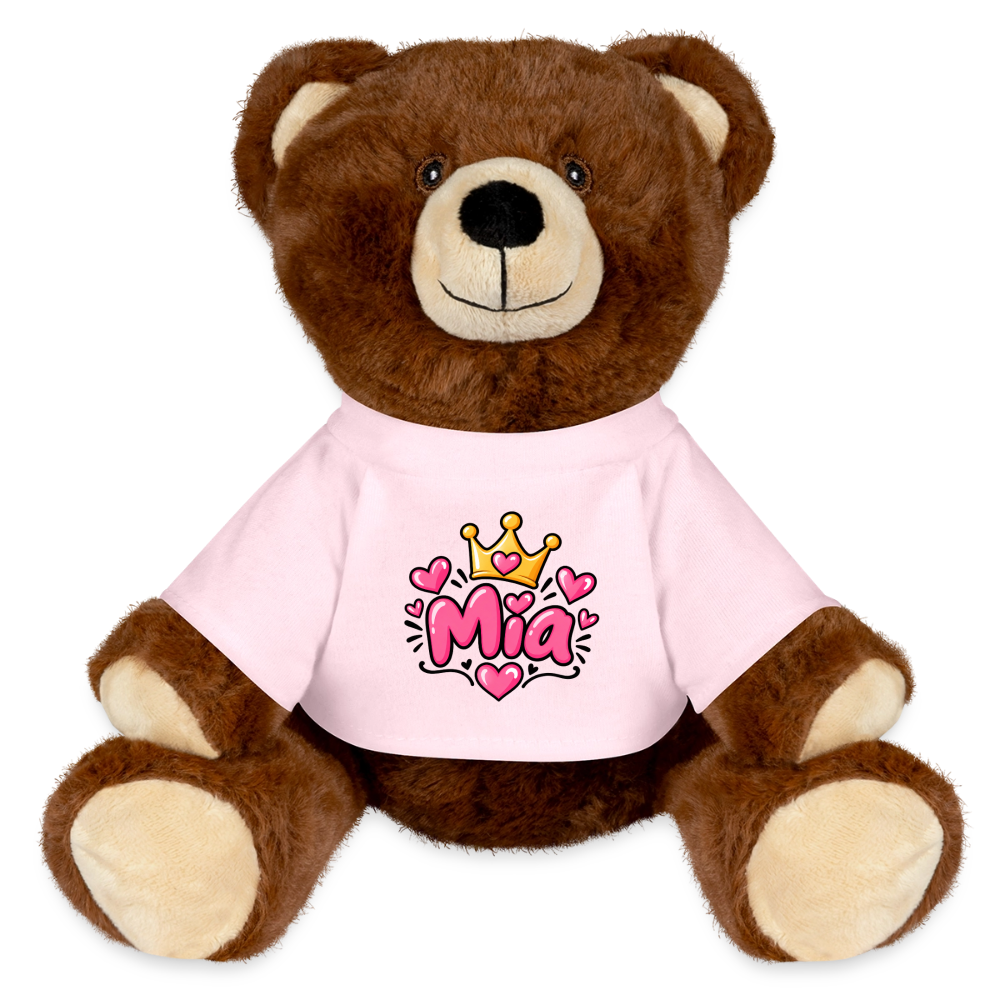 MiniFeet® RecycelBär® Braun MIA – Personalisierbar mit Namen & Design - Hellrosa
