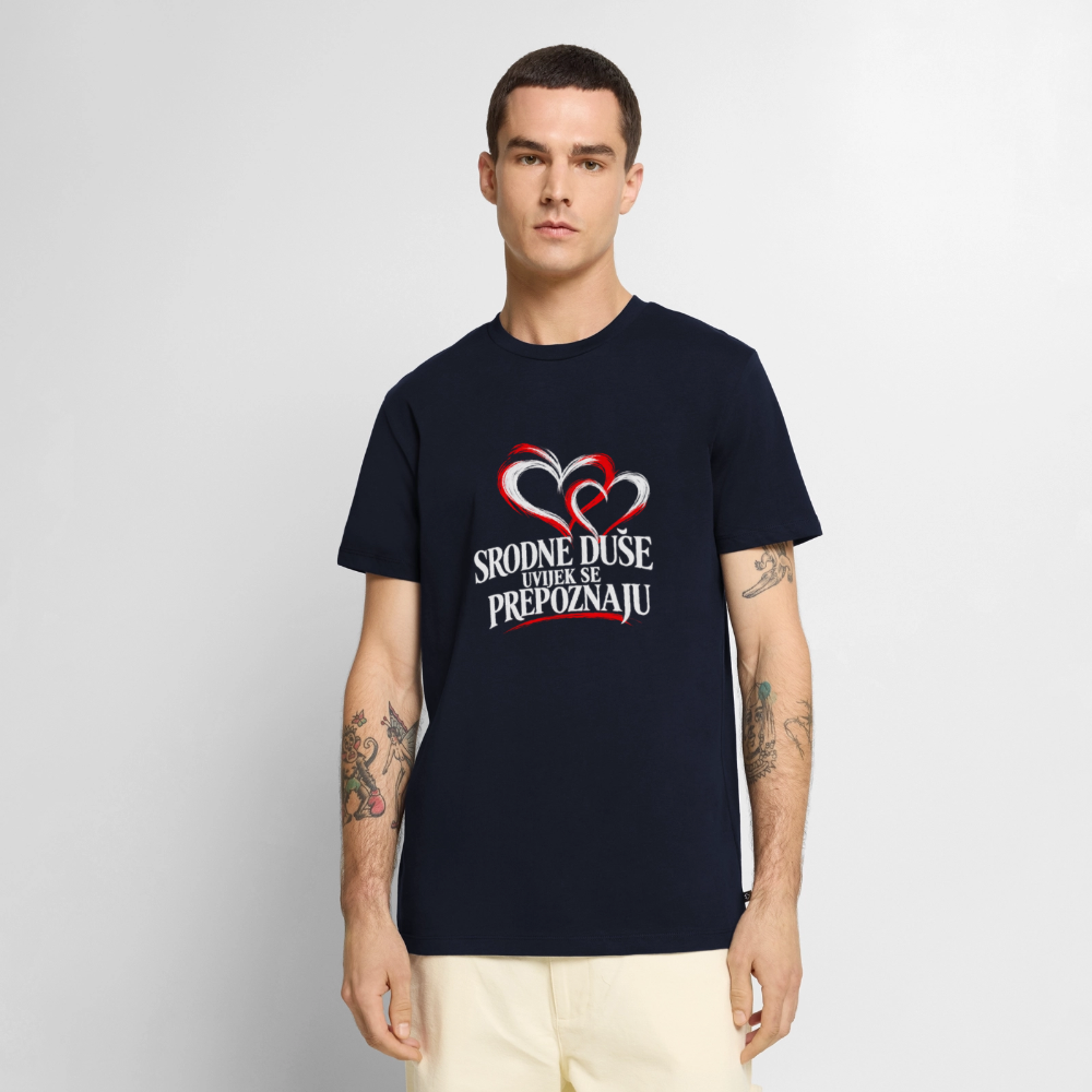 Männer Premium T-Shirt - Srodne duse uvijek se prepoznaju - Navy