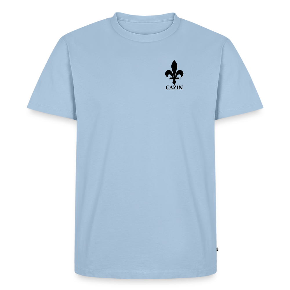 CAZIN Premium T-Shirt Herren – Bosnische Lilie | Left-Chest-Print - Hellblau