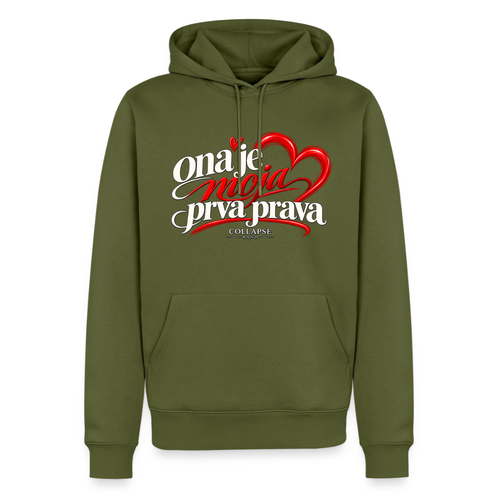 Männer Premium Hoodie - ona je moja prva prava - Khaki
