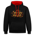 Kontrast-Hoodie - Sijaj sijaj moje zlato - Schwarz/Rot