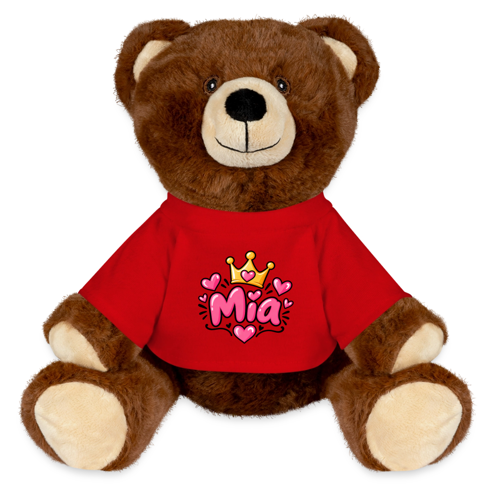 MiniFeet® RecycelBär® Braun MIA – Personalisierbar mit Namen & Design - Rot