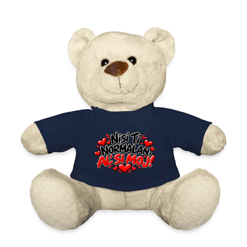 Kuschelteddy mit „Nisi ti normalan al si moj“ Design – Süßer Liebesbär mit T-Shirt - French Navy