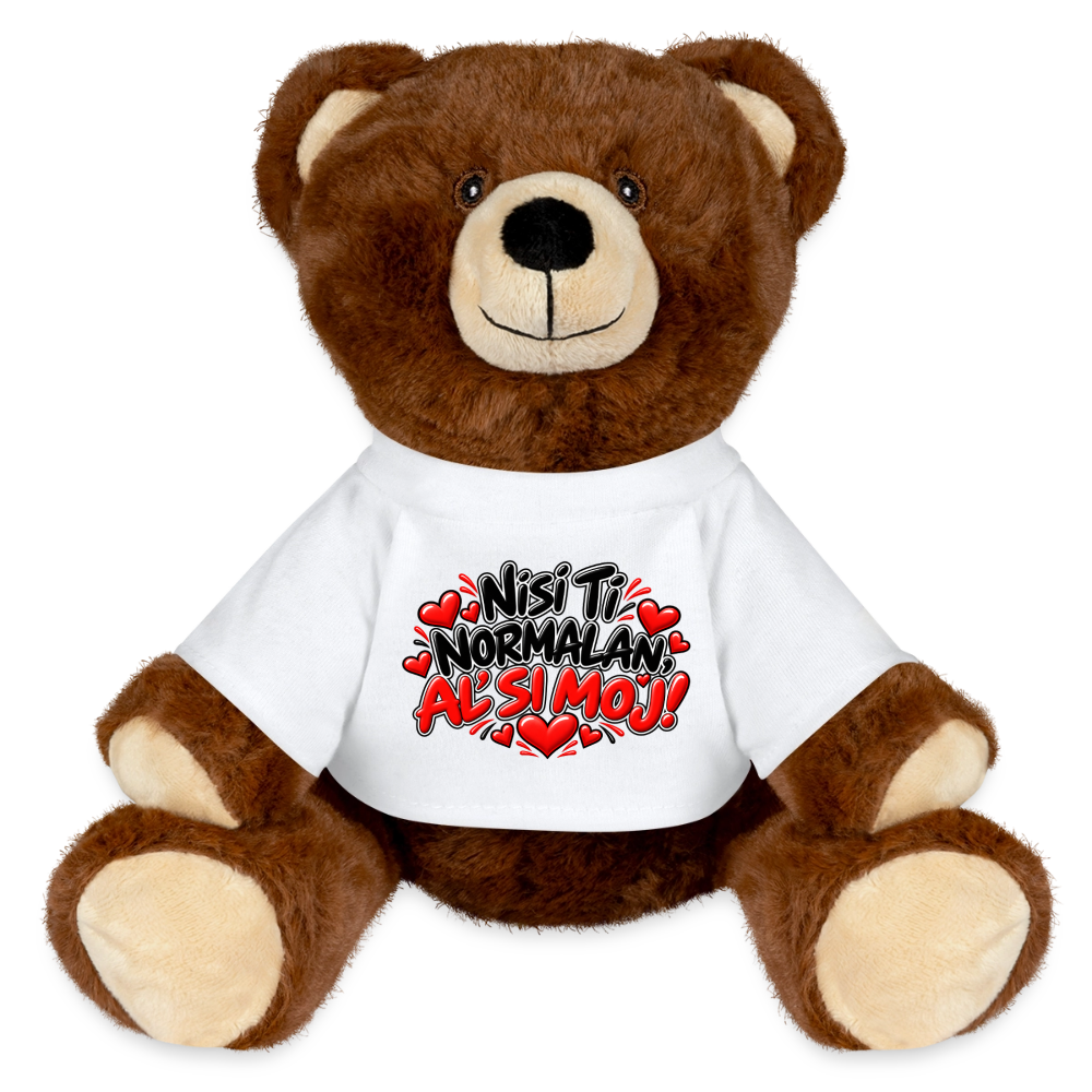 Nisi ti normalan al si moj Kuschelteddy MiniFeet® – Nachhaltiger Teddybär mit Herz-Design - Weiß