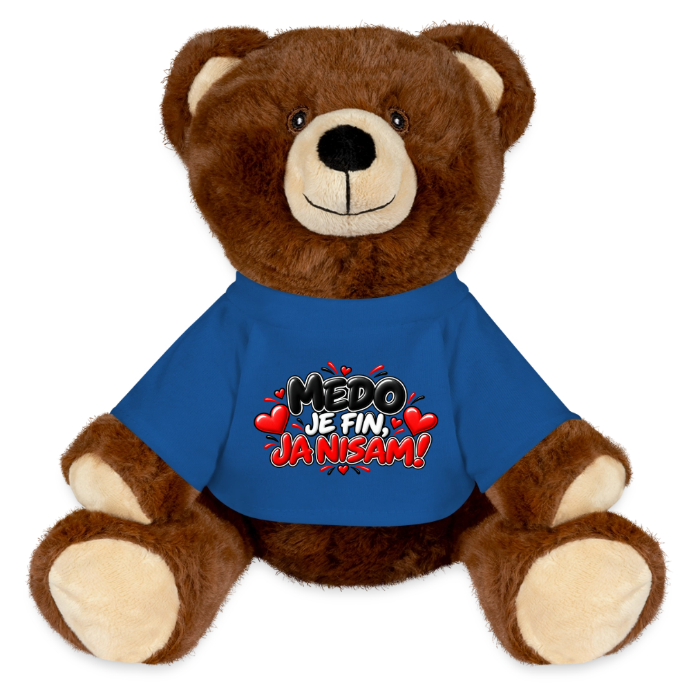 Medo je fin ja nisam Kuschelteddy MiniFeet® – Nachhaltiger Teddybär mit Herz-Design - Königsblau