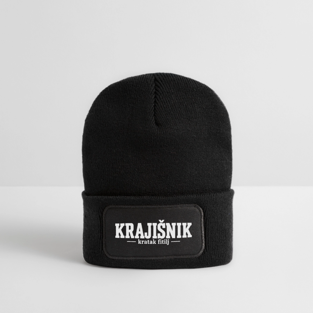 Recycelte Patch Beanie - Schwarz