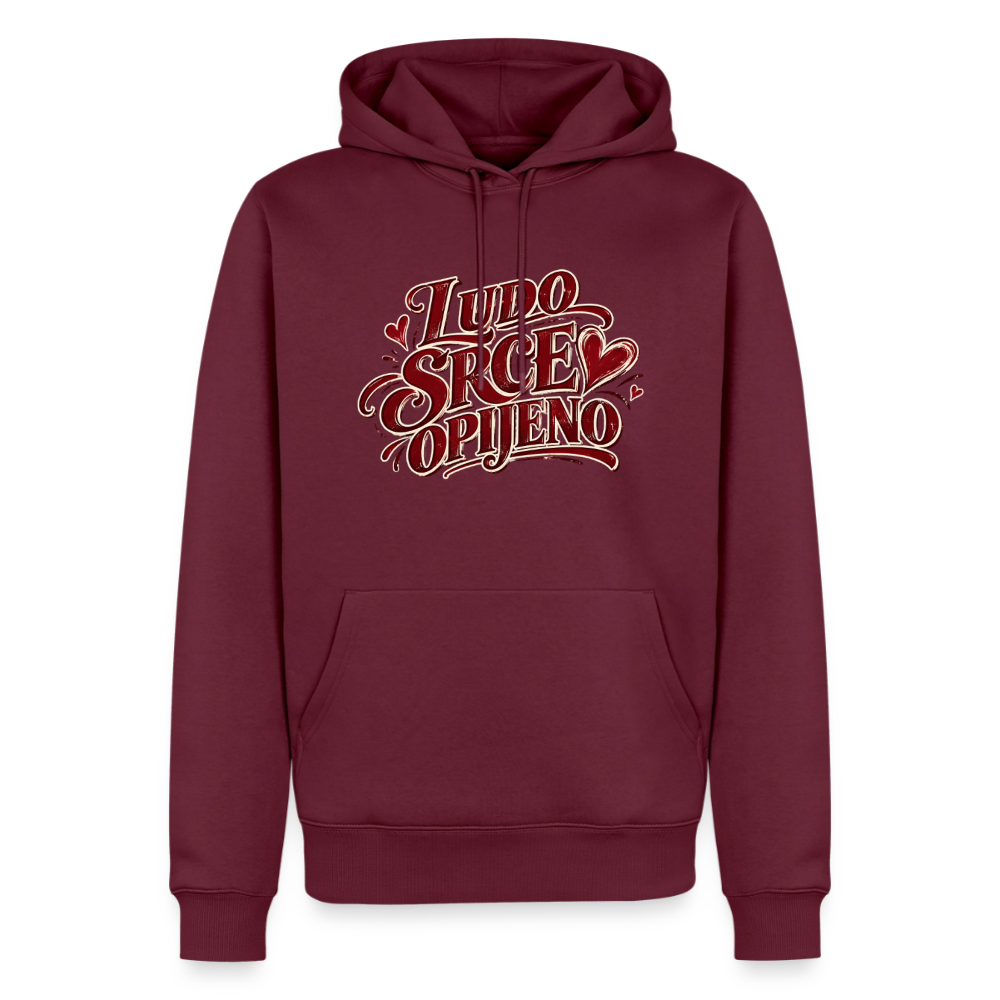 Männer Premium Hoodie - ludo srce opijeno - Burgunderrot