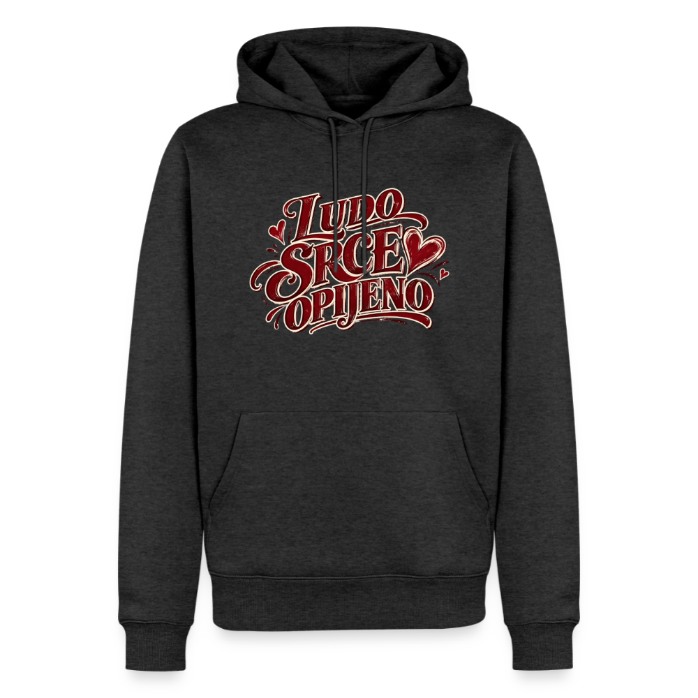 Männer Premium Hoodie - ludo srce opijeno - Anthrazit meliert