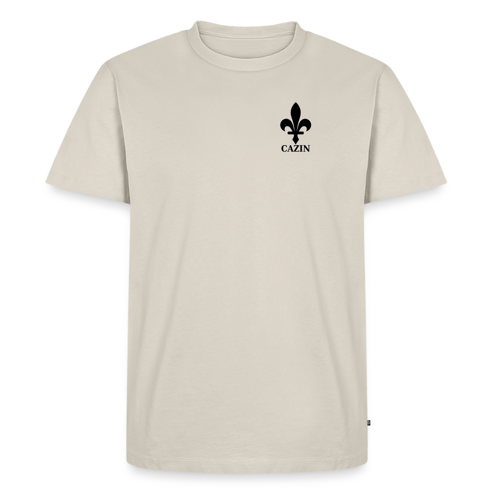 CAZIN Premium T-Shirt Herren – Bosnische Lilie | Left-Chest-Print - Beige