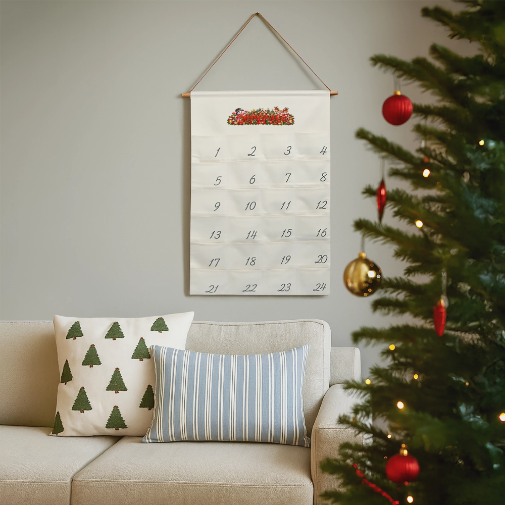 Leinen Adventskalender - Naturweiß