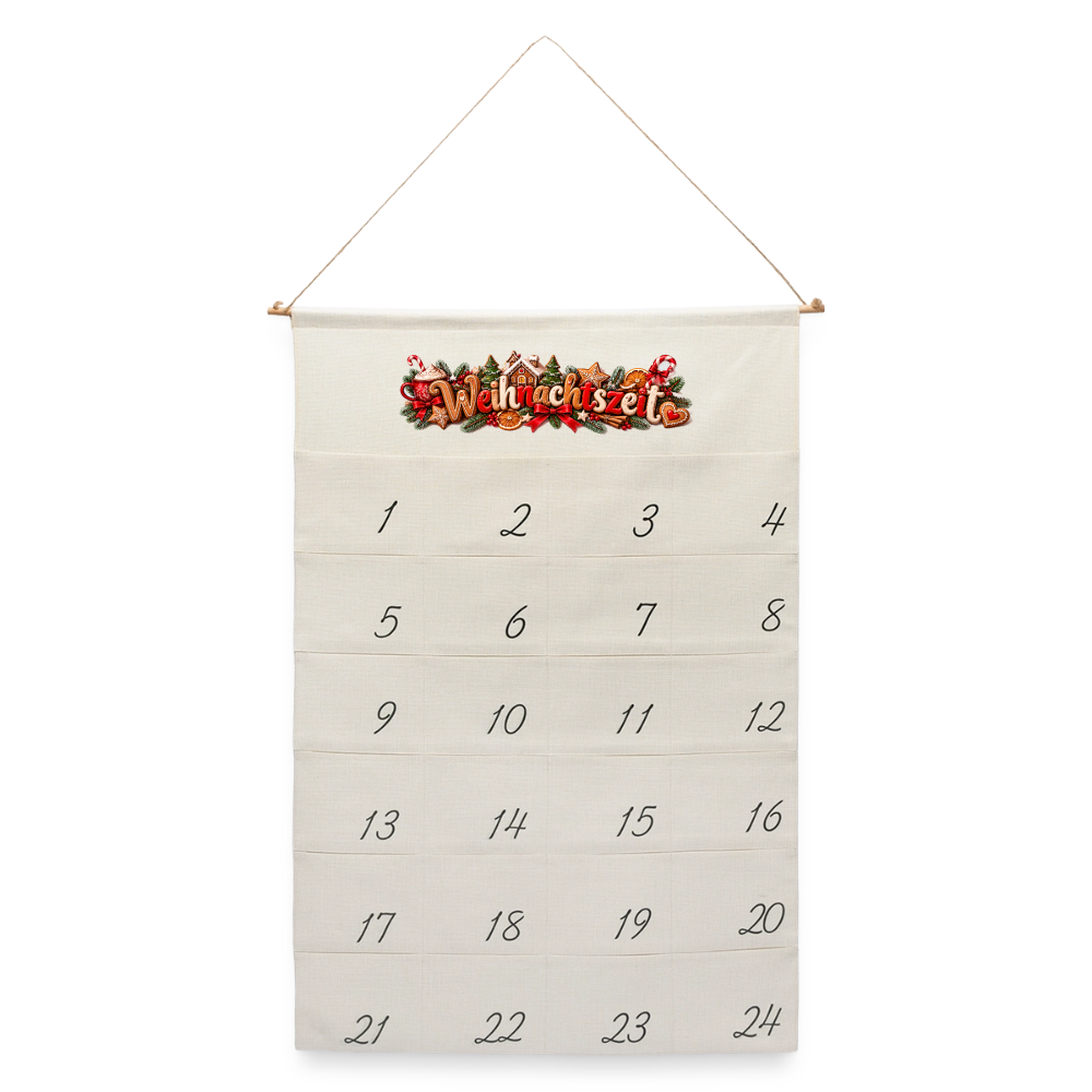 Leinen Adventskalender - Naturweiß