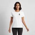 CAZIN Premium T-Shirt Frauen – Bosnische Lilie | Left-Chest-Print - Weiß