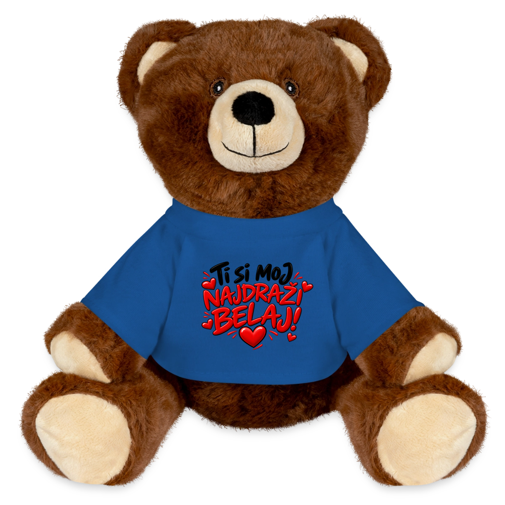Ti si moj najdrazi belaj Kuschelteddy MiniFeet® – Nachhaltiger Teddybär mit Herz-Design - Königsblau