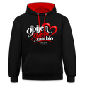 Kontrast-Hoodie - Opijen njom sam bio - Schwarz/Rot