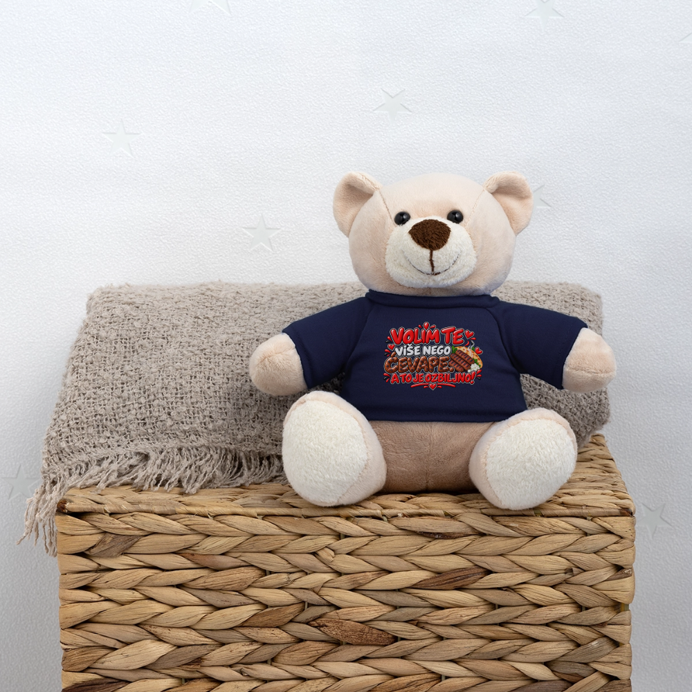 VOLIM TE VIŠE NEGO ĆEVAPE ❤️🧸 – Süßer Kuschelteddy 20 cm - French Navy
