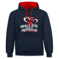 Kontrast-Hoodie - Srodne duse uvijek se prepoznaju - Navy/Rot