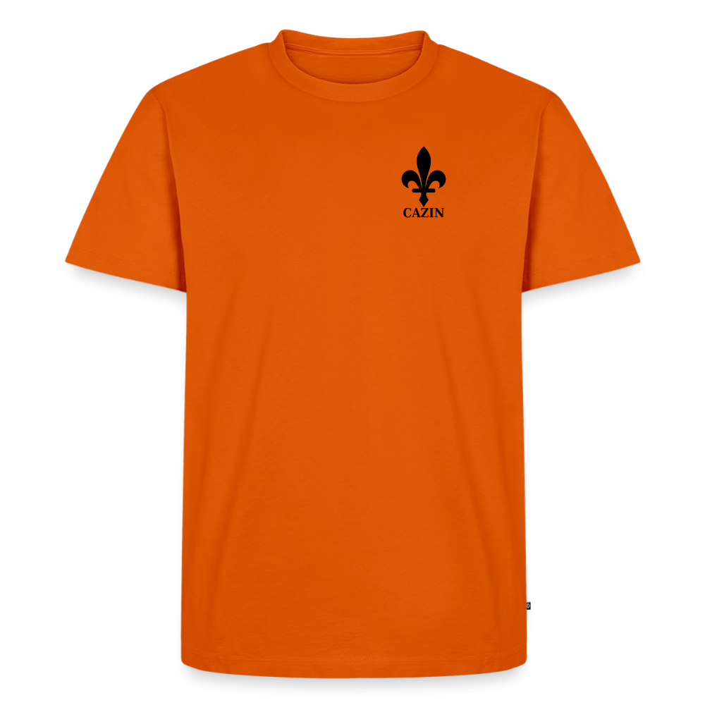 CAZIN Premium T-Shirt Herren – Bosnische Lilie | Brust- & Rückenprint - Orange 