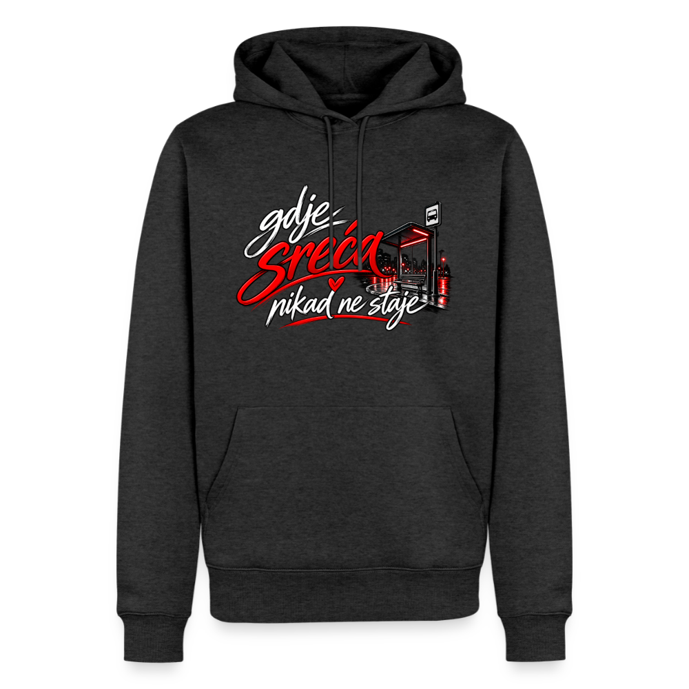 Männer Premium Hoodie - gdje sreca nikad ne staje - Anthrazit meliert