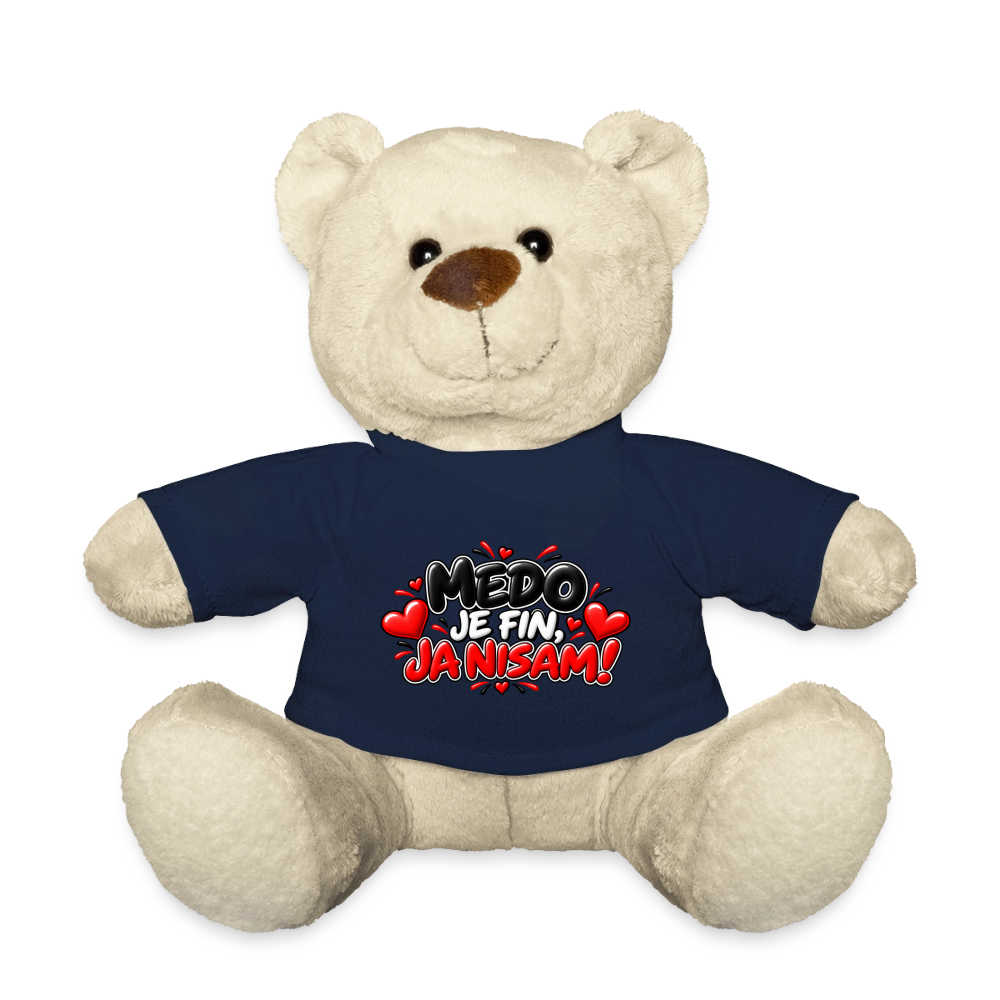 MEDO JE FIN, JA NISAM 😈🧸 – Lustiger Kuschelteddy 20 cm mit Balkan-Spruch | Geschenkidee - French Navy