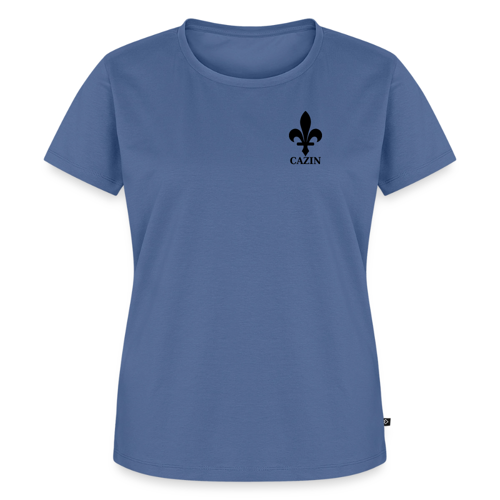 CAZIN Premium T-Shirt Frauen – Bosnische Lilie | Left-Chest-Print - Taubenblau