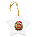 Keramik-Stern Weihnachtsanhänger – Mein erstes Weihnachten | Süßes Teddy-Motiv - Weiß