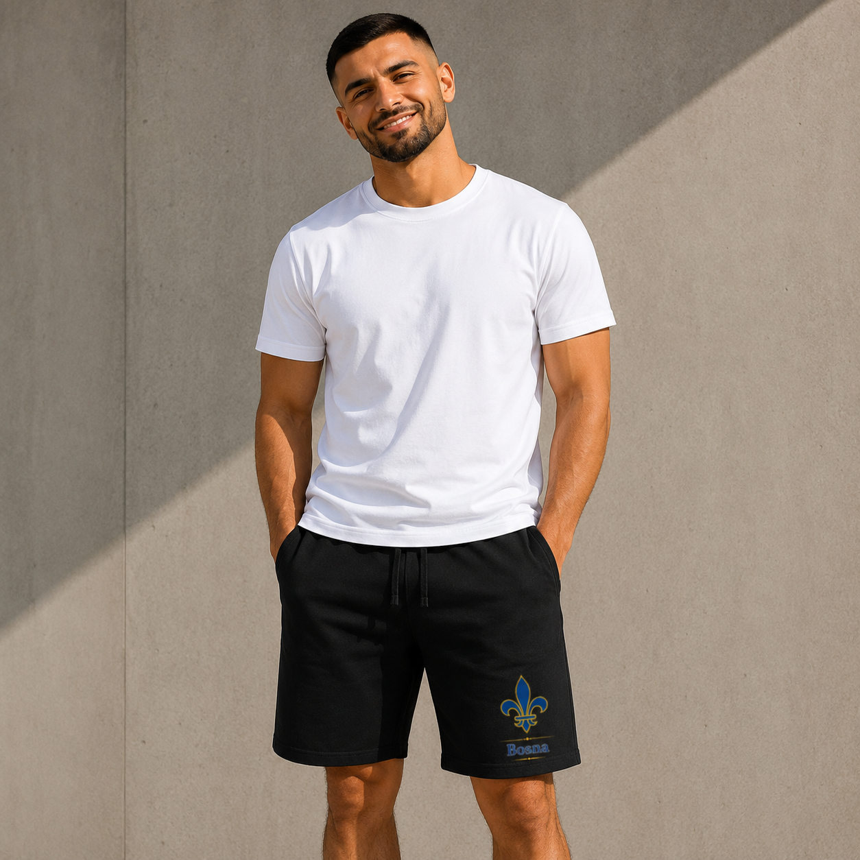 Bosnien Herren Shorts mit Bosnischen Lilien