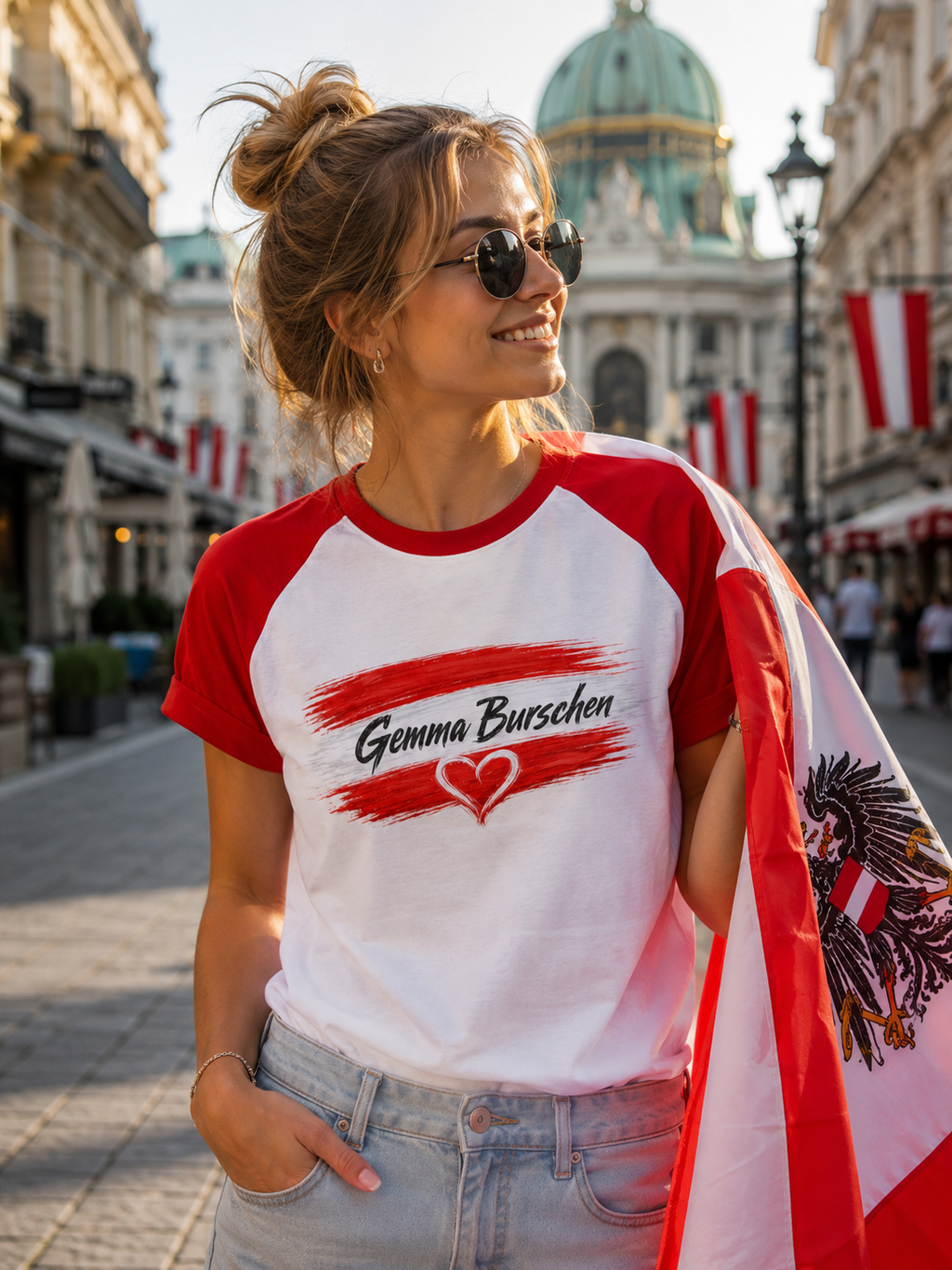 Unisex Atmungsaktives Sport T-Shirt - Gemma Burschen Österreich Funktionsshirt mit Herz