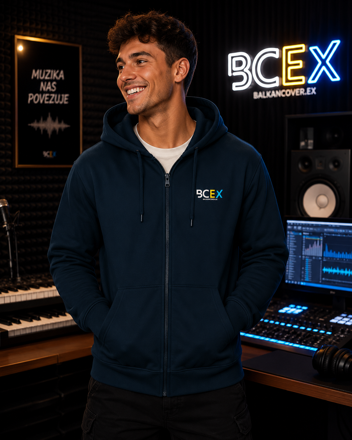 Herren Zipper Hoodie BCEX | Links Brust