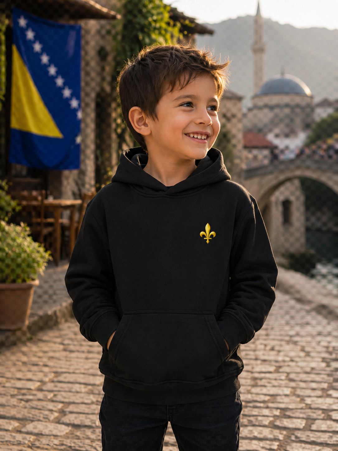Dječija premium organska dukserica - Bosna | Ljiljan