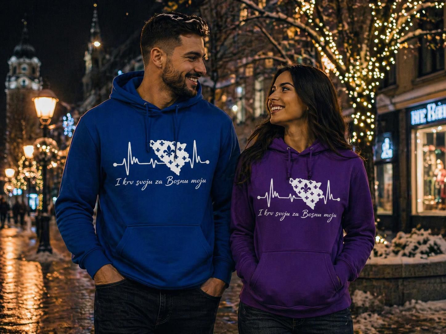Women's Premium Organic Hoodie Bosnia – Bosna Heartbeat | Front Print
