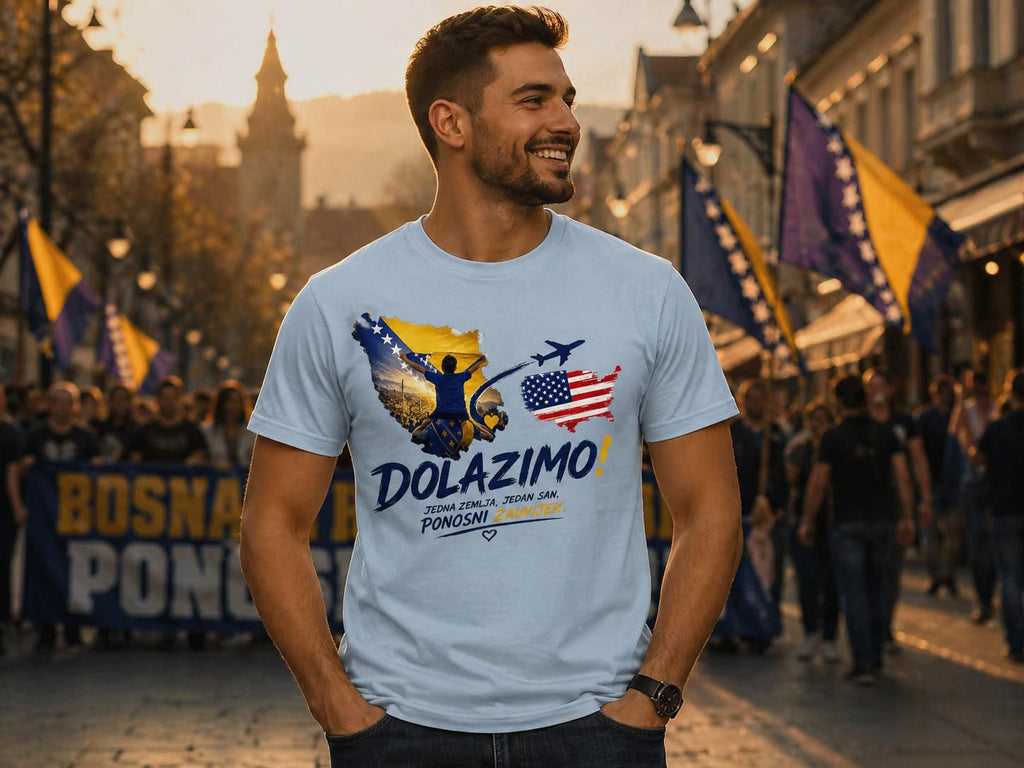Herren Premium Bio T-Shirt -Dolazi Bosna Ponosna | Frontprint