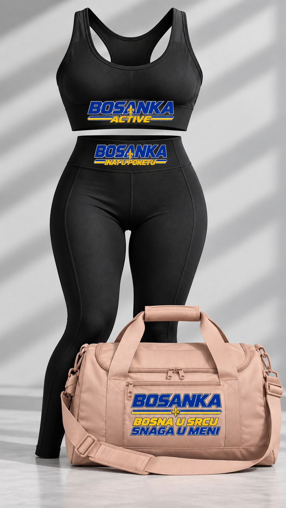 BOSANKA ACTIVE Set – Sport-BH, Leggings & Sporttasche