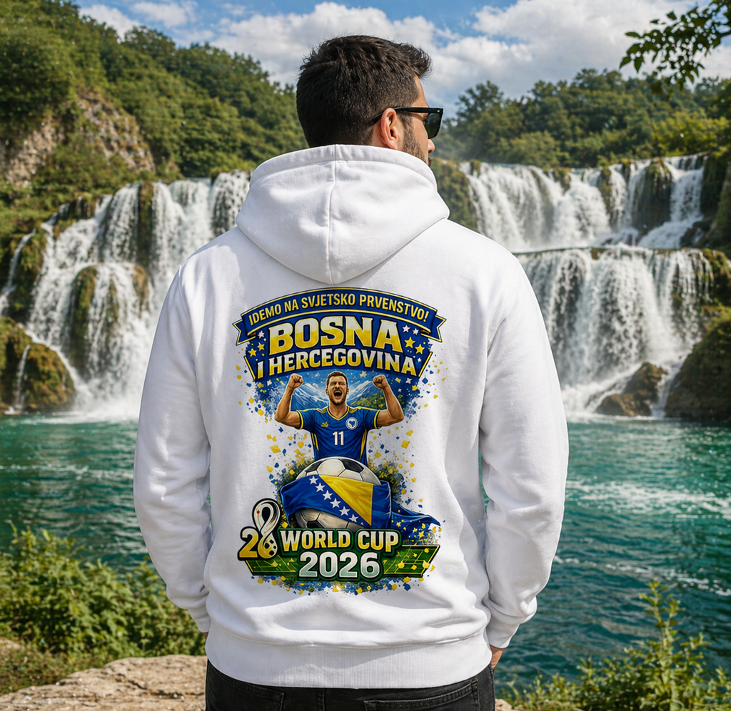 Men's Zipper Hoodie - Let's go to the World Cup | Backprint