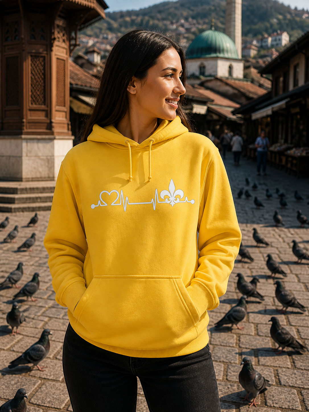 Women's Premium Organic Hoodie – Srce Bosne | Front Print