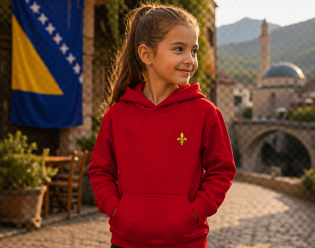 Dječija premium organska dukserica - Bosna | Ljiljan