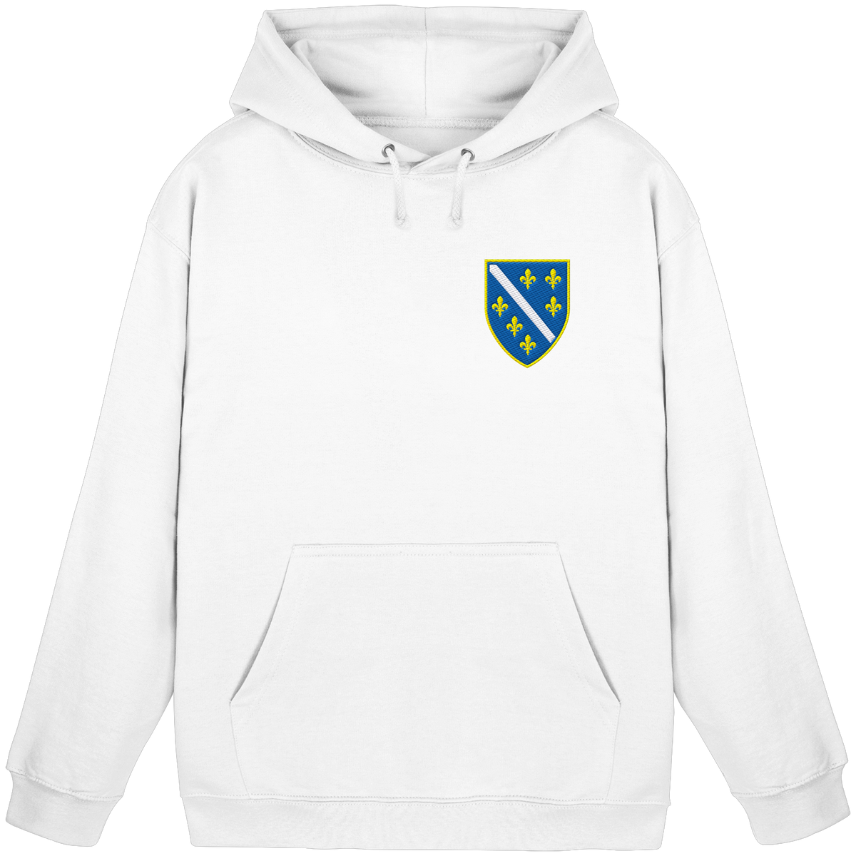 Bosnisches Wappen – Heimatliebe mit Stolz | Premium Stickerei - Basic Unisex Hoodie