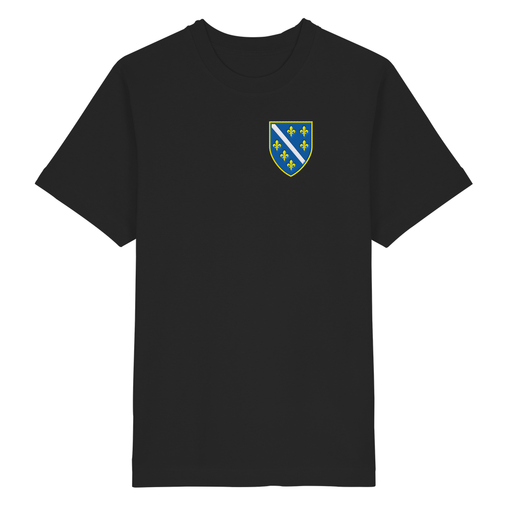 Bosnisches Wappen – Heimatliebe mit Stolz | Premium Stickerei - Heavy Oversized Organic Shirt
