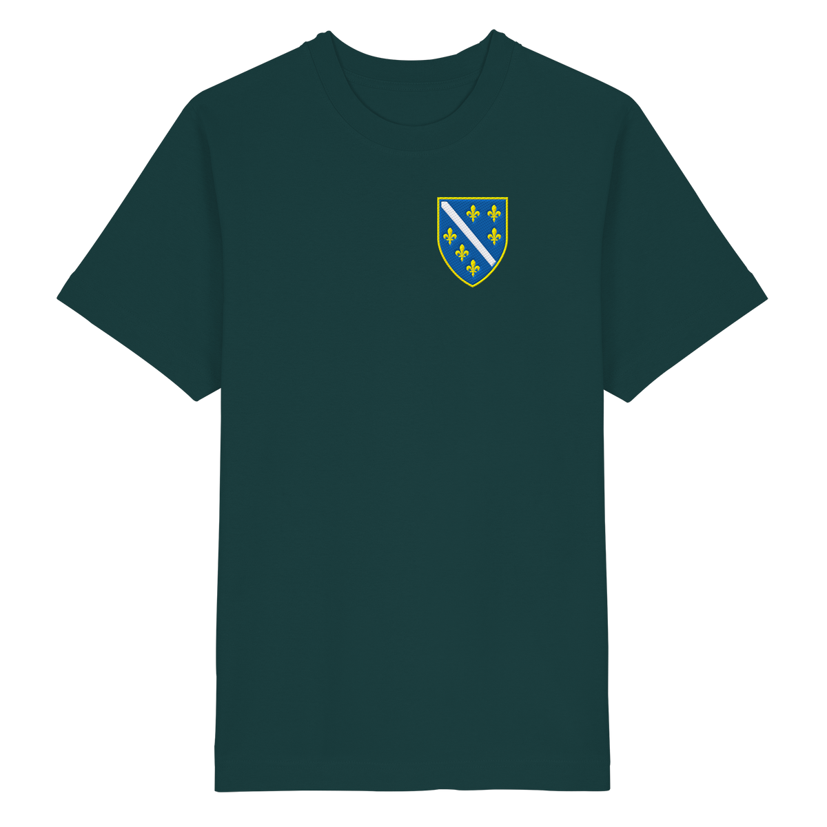Bosnisches Wappen – Heimatliebe mit Stolz | Premium Stickerei - Heavy Oversized Organic Shirt
