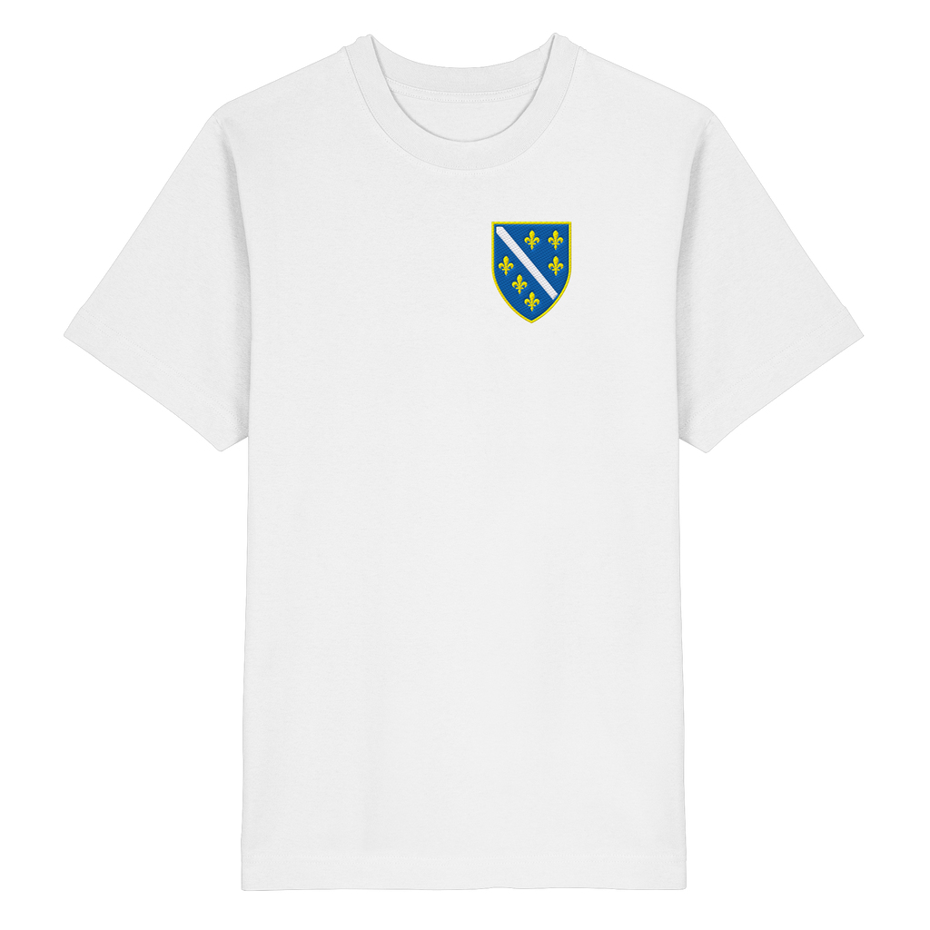 Bosnisches Wappen – Heimatliebe mit Stolz | Premium Stickerei - Heavy Oversized Organic Shirt