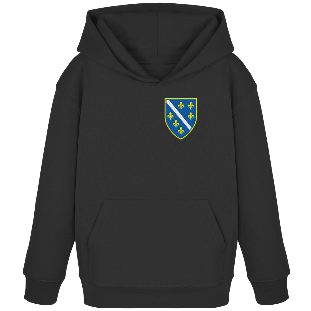 Bosnisches Wappen – Heimatliebe mit Stolz | Premium Stickerei - Kids Organic Hoodie