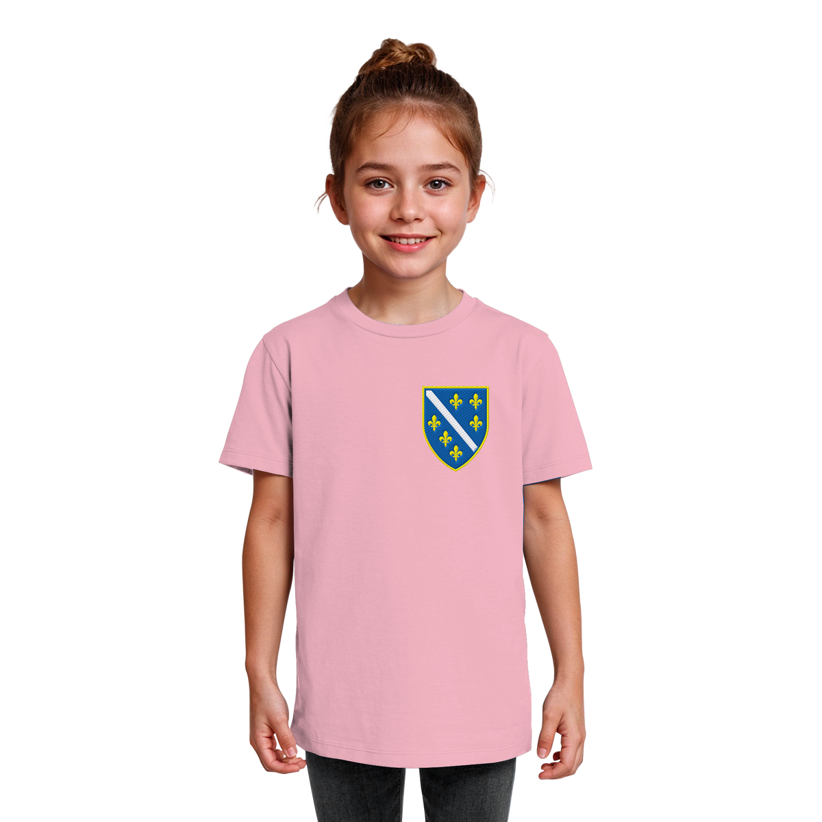 Bosnisches Wappen – Heimatliebe mit Stolz | Premium Stickerei - Kids Organic Shirt