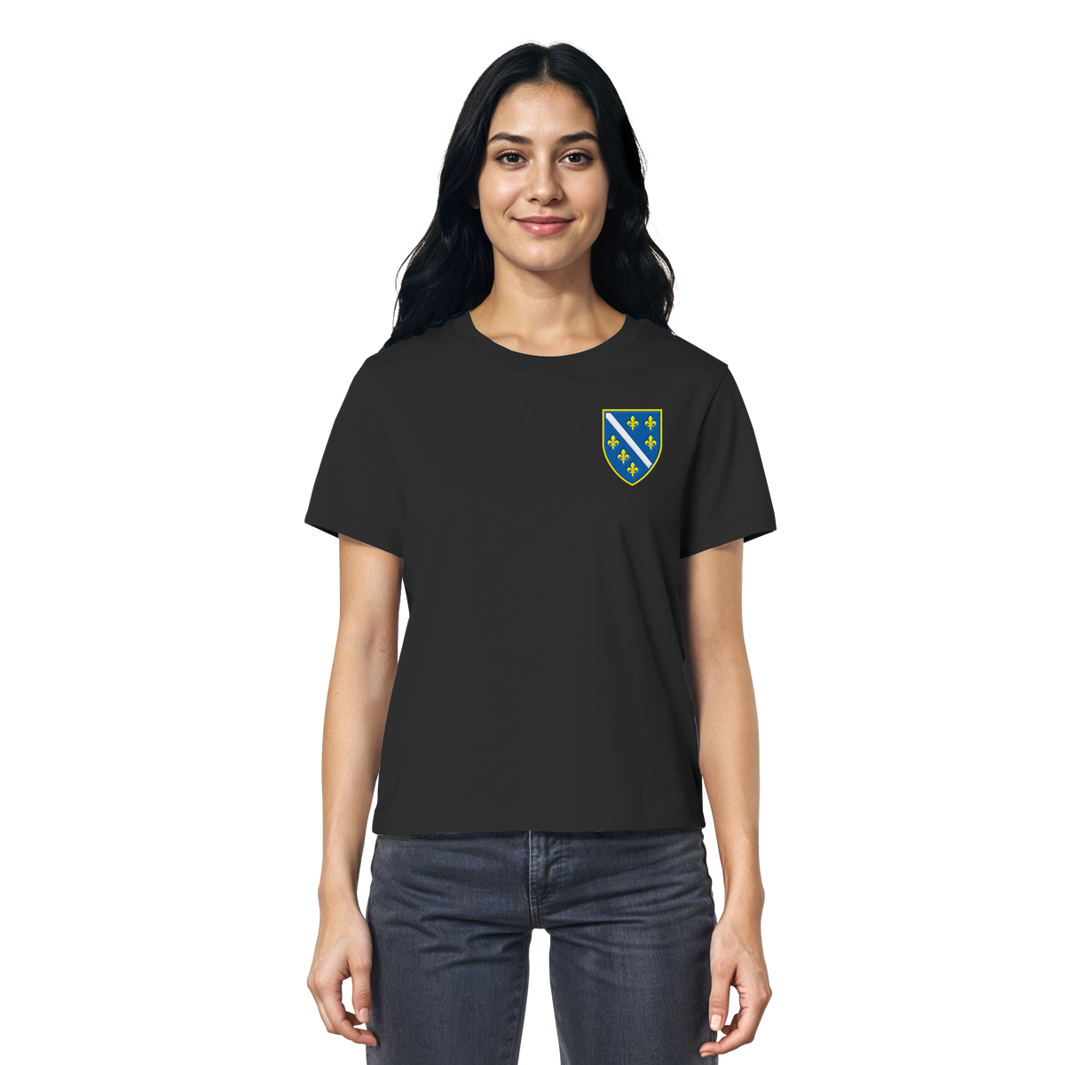 Bosnisches Wappen – Heimatliebe mit Stolz | Premium Stickerei - Ladies Organic Shirt