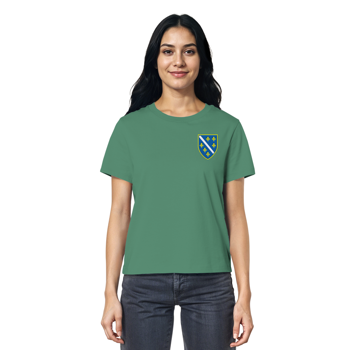 Bosnisches Wappen – Heimatliebe mit Stolz | Premium Stickerei - Ladies Organic Shirt