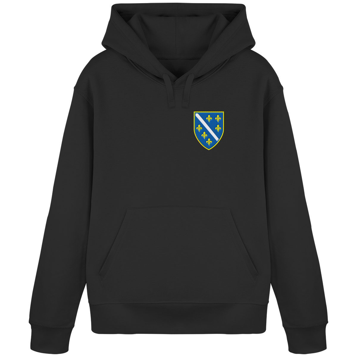 Bosnisches Wappen – Heimatliebe mit Stolz | Premium Stickerei - Organic Basic Hoodie