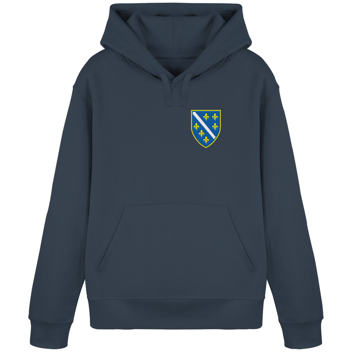 Bosnisches Wappen – Heimatliebe mit Stolz | Premium Stickerei - Organic Basic Hoodie