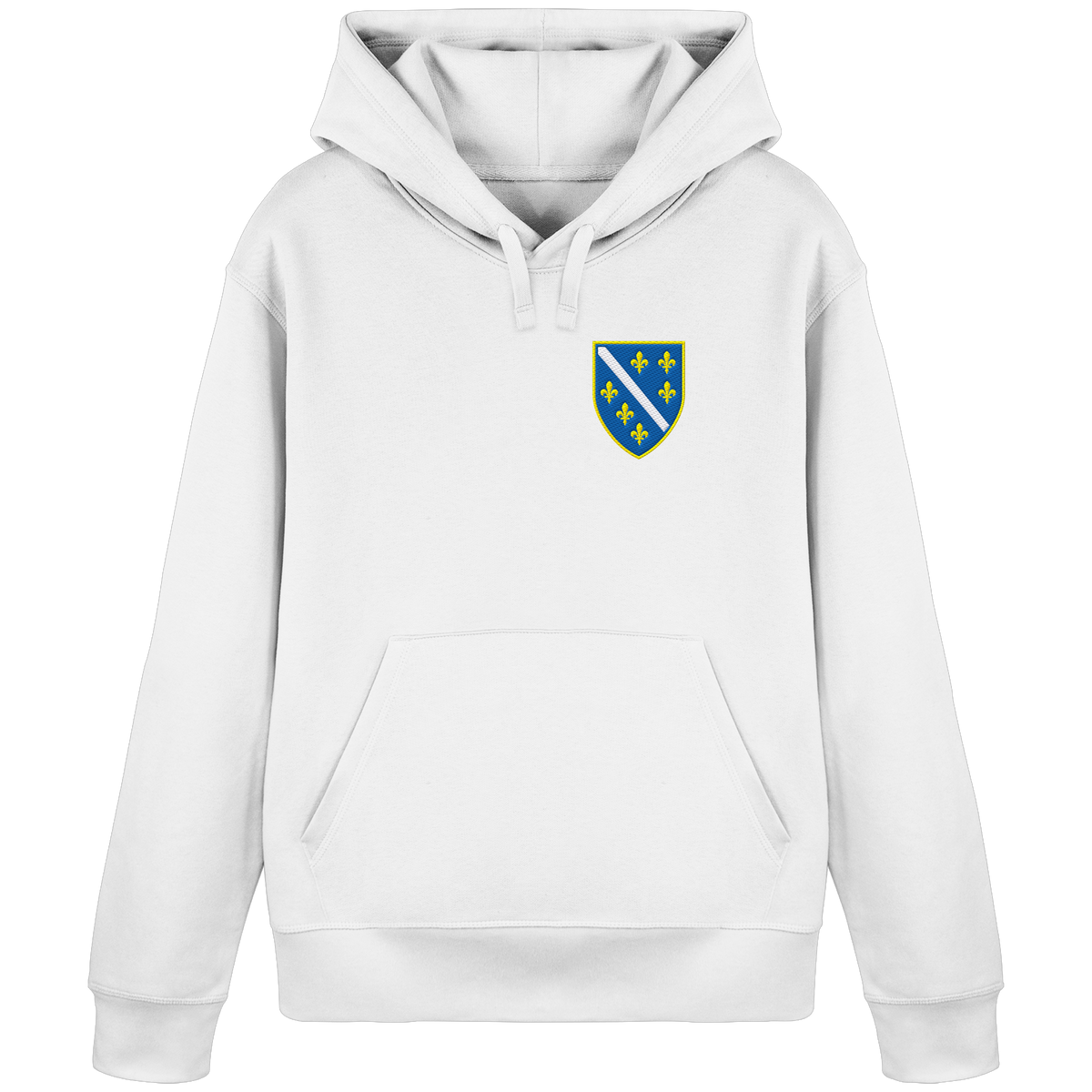 Bosnisches Wappen – Heimatliebe mit Stolz | Premium Stickerei - Organic Basic Hoodie