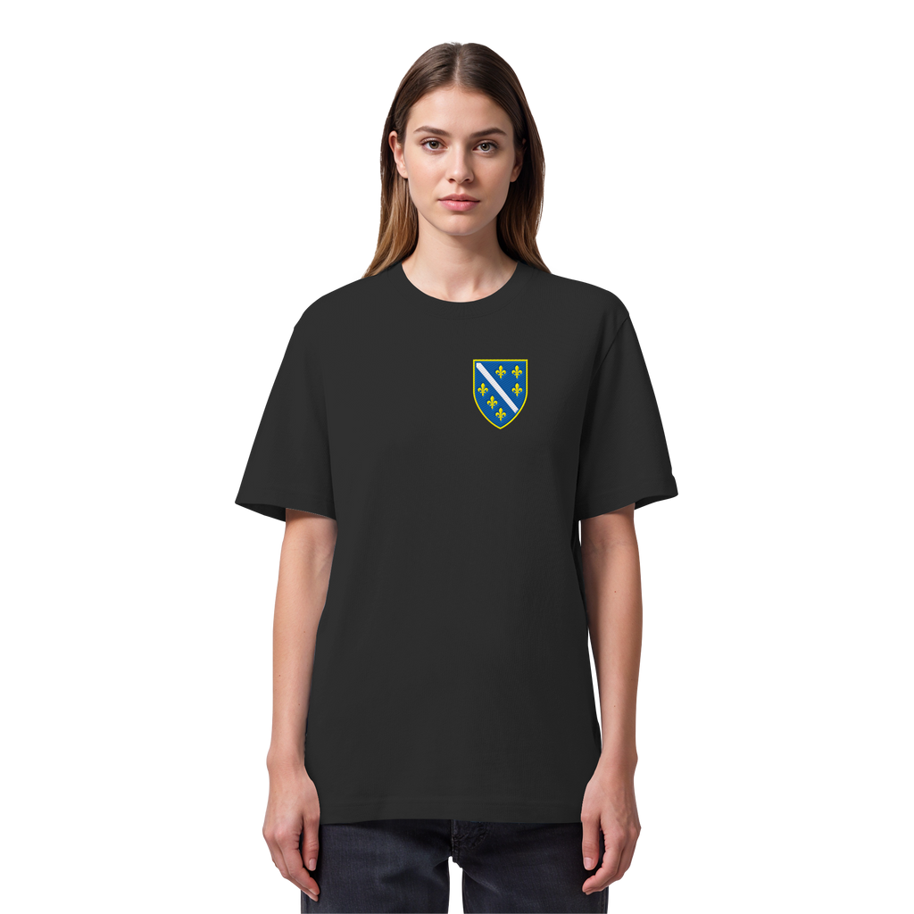 Bosnisches Wappen – Heimatliebe mit Stolz | Premium Stickerei - Organic Heavy Shirt