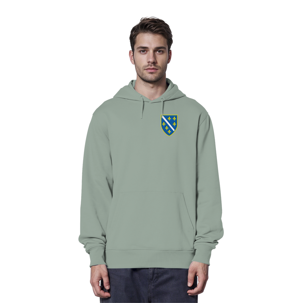 Bosnisches Wappen – Heimatliebe mit Stolz | Premium Stickerei - Organic Hoodie